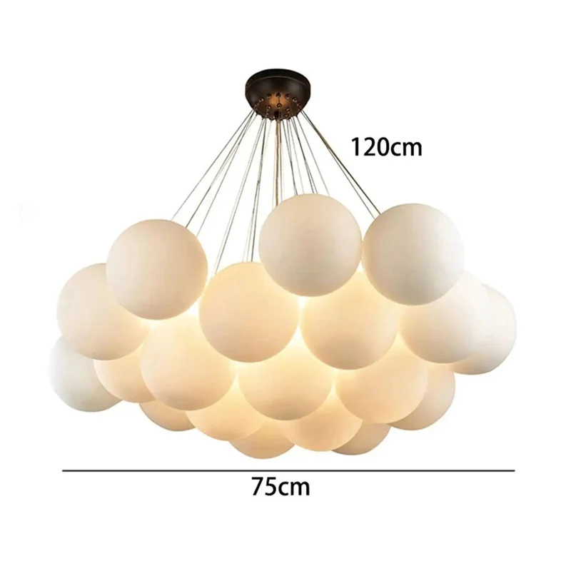 Classic Swanky Bubble Glass Chandelier White Ball Pendant Lamp Hanging Light Fixture For Living Room Bedroom Home Decor Killer Ambient Glow Solid Build And Quick Hook Up