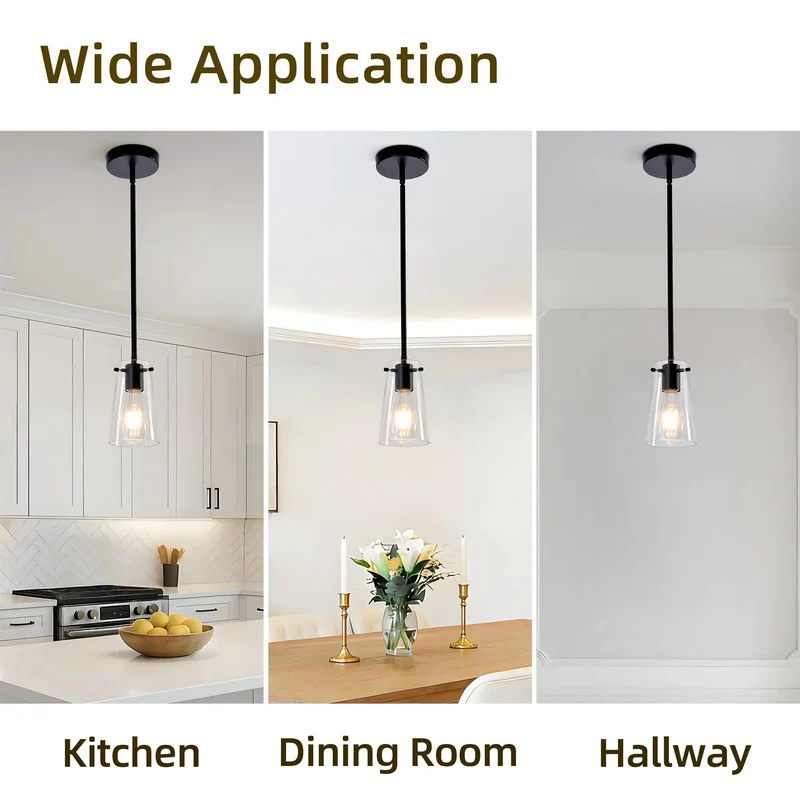 Three Pack Clear Glass Pendant Lights For Kitchen Island Catching Glances With That Sharp Matte Black Vibe And Killer Downlight Plus Flexible Hanging Setup For Total Home Glow Up