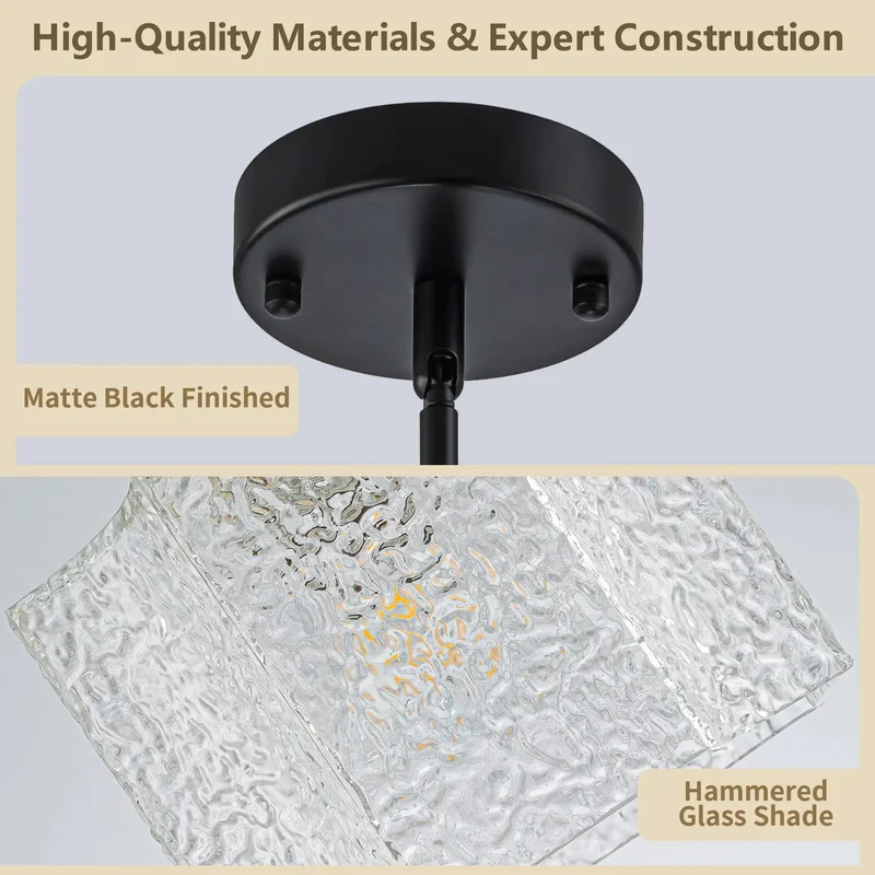 Modern Water Ripple Glass Pendant Light With Brushed Gold Trim And Fully Adjustable Hanging Cord Built For Kitchen Island Bedroom Or Dining Room Ceiling Fixtures Bringing A Smooth Chill Vibe