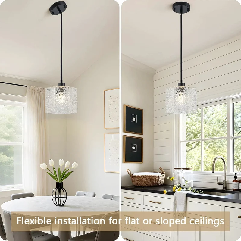 Modern Water Ripple Glass Pendant Light With Brushed Gold Trim And Fully Adjustable Hanging Cord Built For Kitchen Island Bedroom Or Dining Room Ceiling Fixtures Bringing A Smooth Chill Vibe