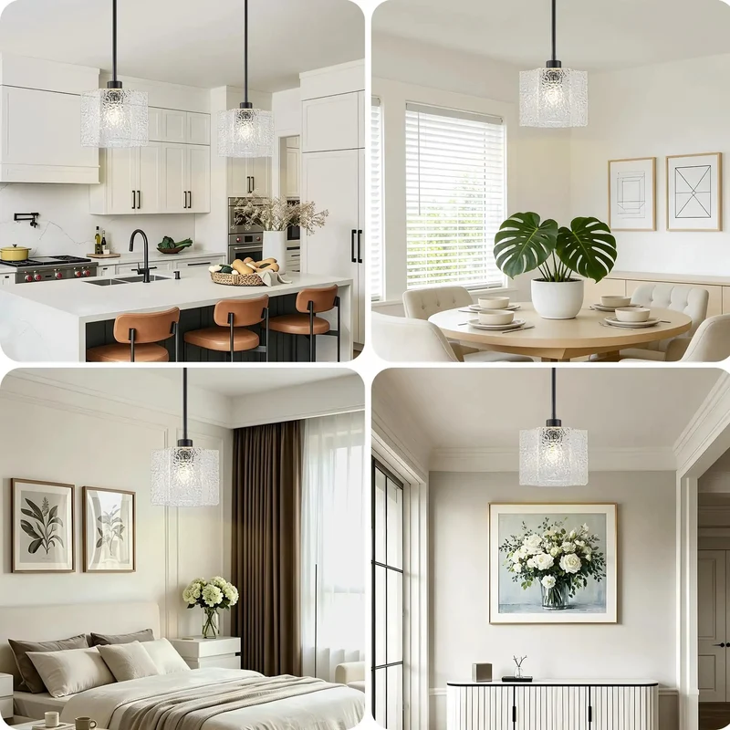 Modern Water Ripple Glass Pendant Light With Brushed Gold Trim And Fully Adjustable Hanging Cord Built For Kitchen Island Bedroom Or Dining Room Ceiling Fixtures Bringing A Smooth Chill Vibe