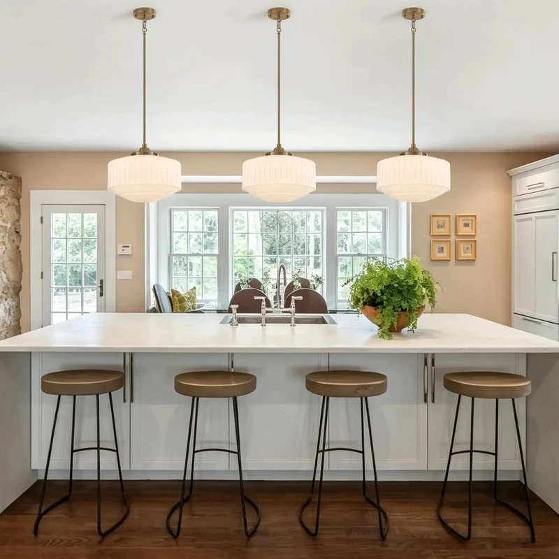 Totally Timeless Vintage Brass Pendant Light Featuring Pleated Milk Glass Shade And Simple E26 Bulb Setup Completely Fresh Look For Kitchen Dining Room Or Cafe Room Glow Up