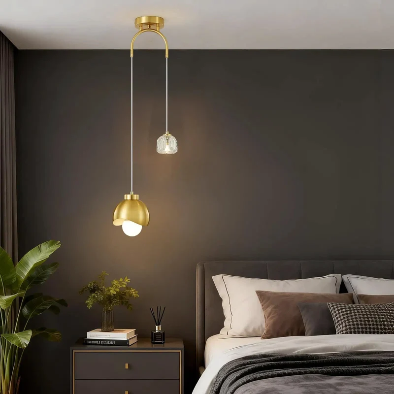 Sleek Modern Gold Two Light Pendant Fixture Featuring A Straight Fire Art Deco Dual Bulb Design That Delivers Killer Kitchen Island Task Lighting Plus Cozy Space Ambiance