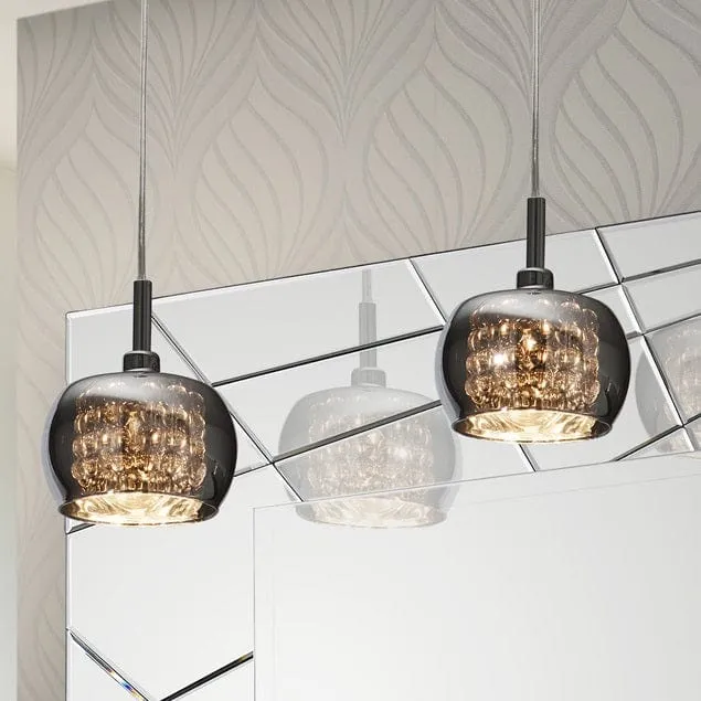 Applique Murale Noire Fumé Cristal Moderne Chambre Noire