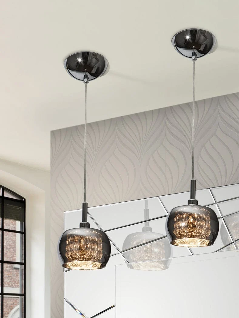 Applique Murale Noire Fumé Cristal Moderne Chambre Noire