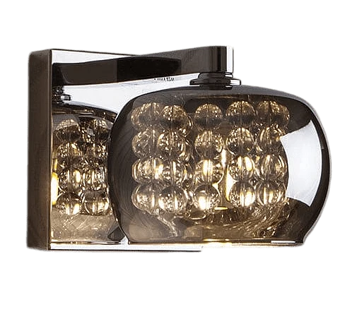 Applique Murale Noire Fumé Cristal Moderne Chambre Noire