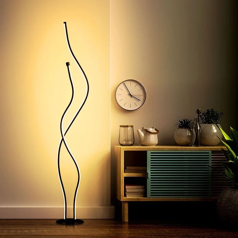 Lampadaire Noir LED Métal Salon