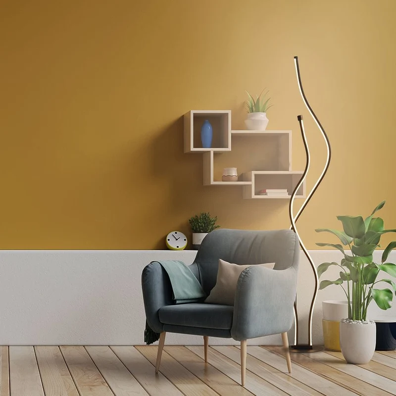 Lampadaire Noir LED Métal Salon