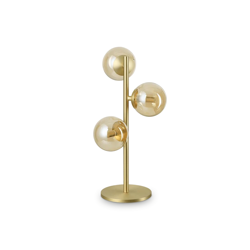 Lampe Design Salon Boules Or et Blanc
