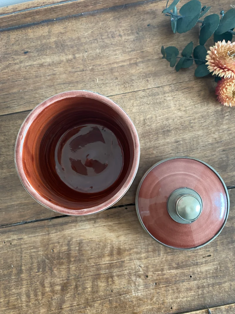 Pot vieux rose en céramique vernissée S.P.T Safi