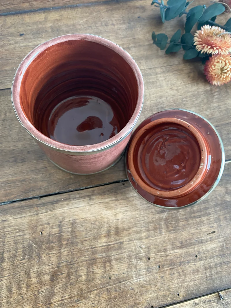 Pot vieux rose en céramique vernissée S.P.T Safi