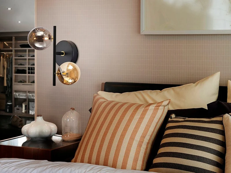 Applique Murale Boule Ambre et Noire Chambre