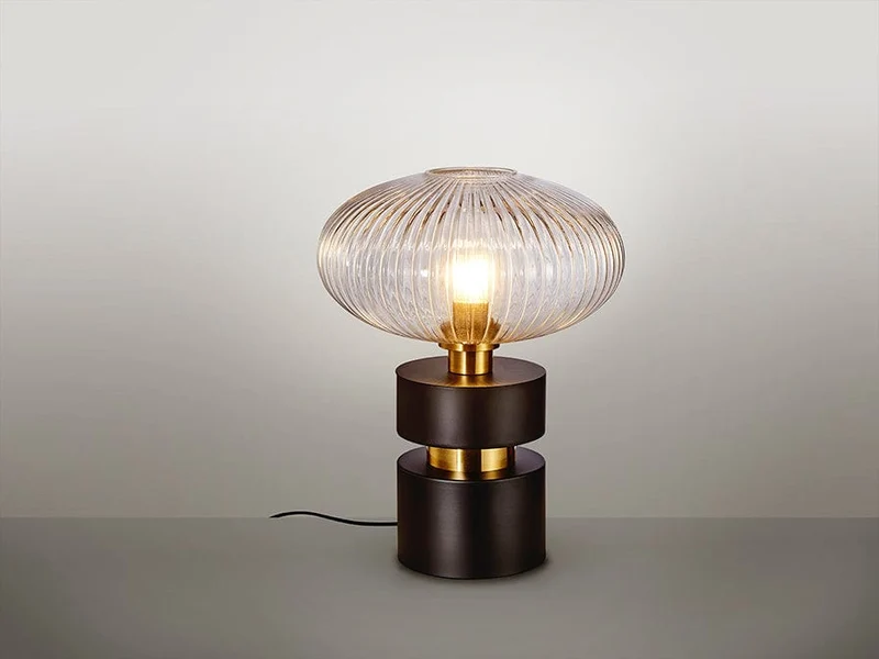 Lampe de Chevet noire mat et Verre chambre