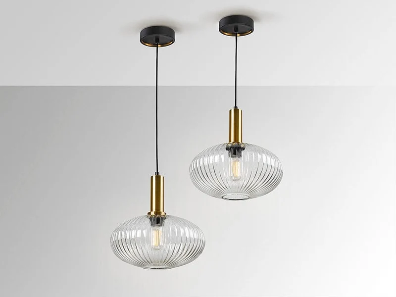 Suspension simple verre salon cuisine
