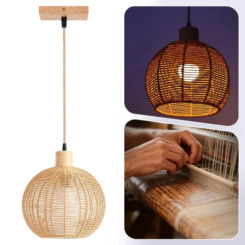 Handwoven Rattan Pendant Light Serving Up Sweet Boho Chandelier Vibes And Chill Coastal Style Over Your Kitchen Island Hanging Wicker Semicircle Lamp For Comfy Ambient Home Glow