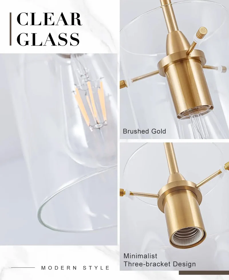 Kickstart A Total Glow Up In Your Space With This Top Shelf Brushed Gold Glass Pendant Light Featuring Ultra Flexible Height Adjustment Spanning 17 To 77 Inches Ideal For Kitchen Islands And Stylish Vibe Zone