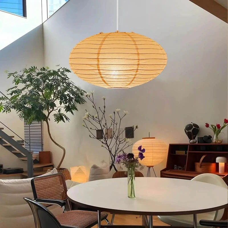 Hella Oval Paper Lantern Lamp With Plug In Hanging Cord Kit Delivers Killer Ambient Lighting And Fresh Patio Decor Upgrade Featuring Foldable White Rice Paper Craftsmanship