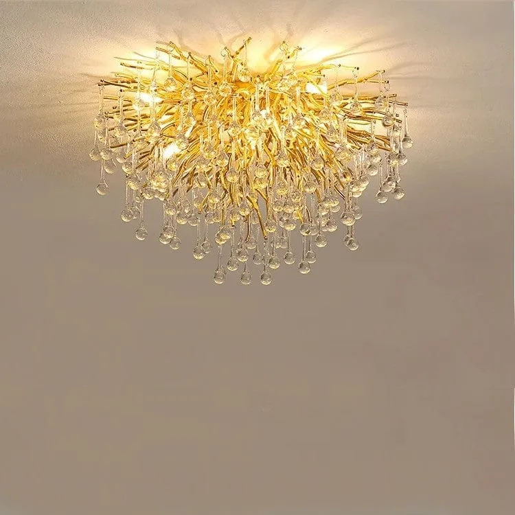 Plafonnier Salon LED Doré