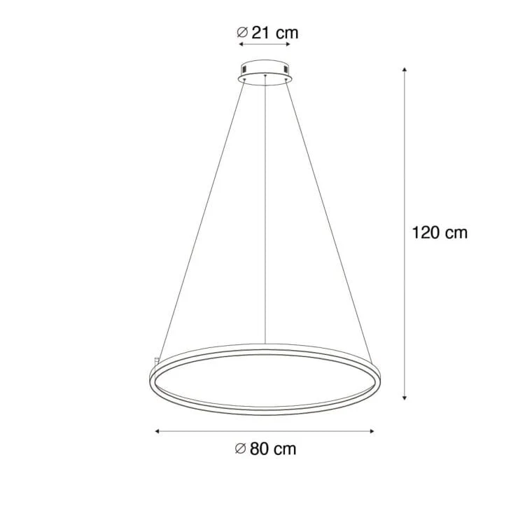 Suspension LED intelligente noire 80 cm