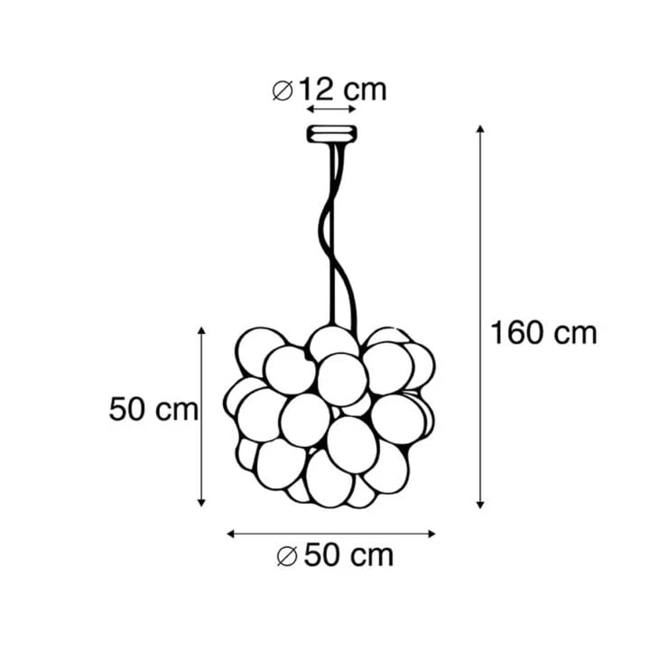 Suspension intelligente connectée verre ambre bulles