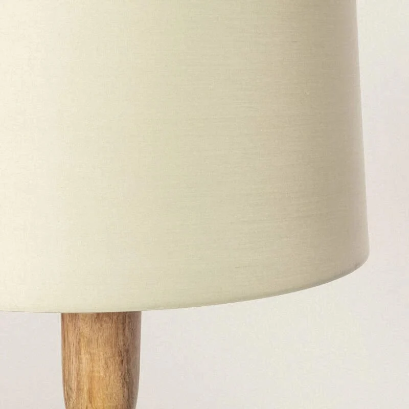 Lampadaire Abat Jour Vert et Pied Bois