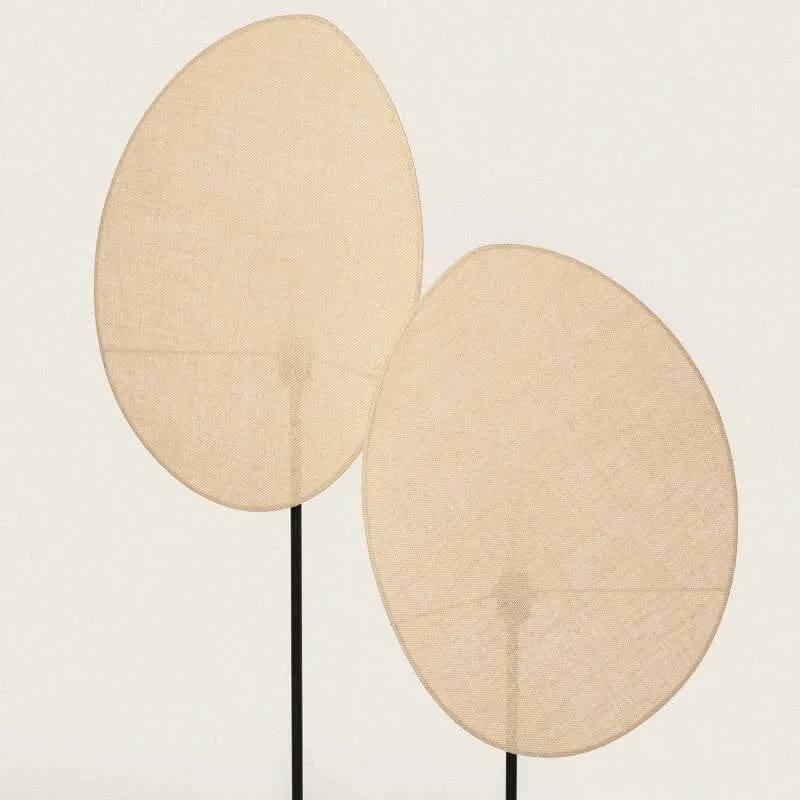 Double Lampadaire Beige Feuille Textile