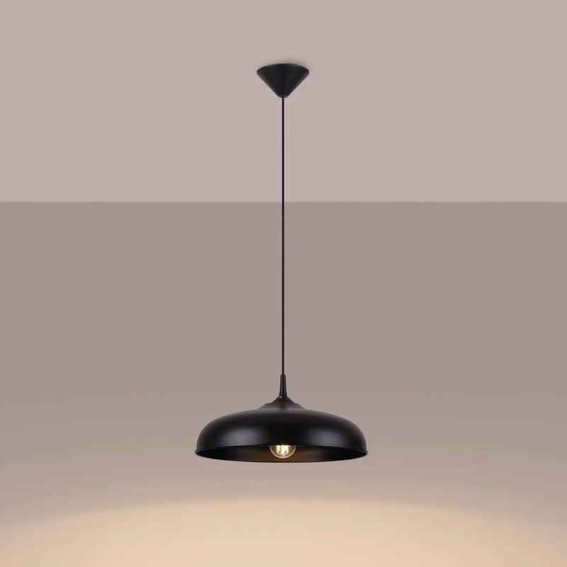Suspension cuisine Ronde Métal Noir