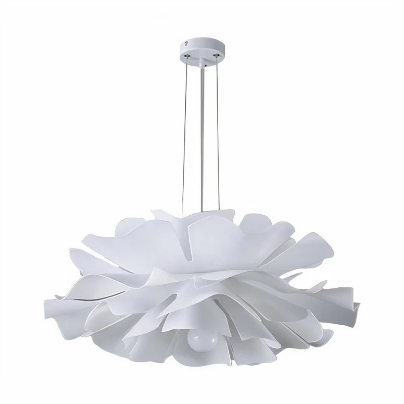 Lustre suspension pétale blanche