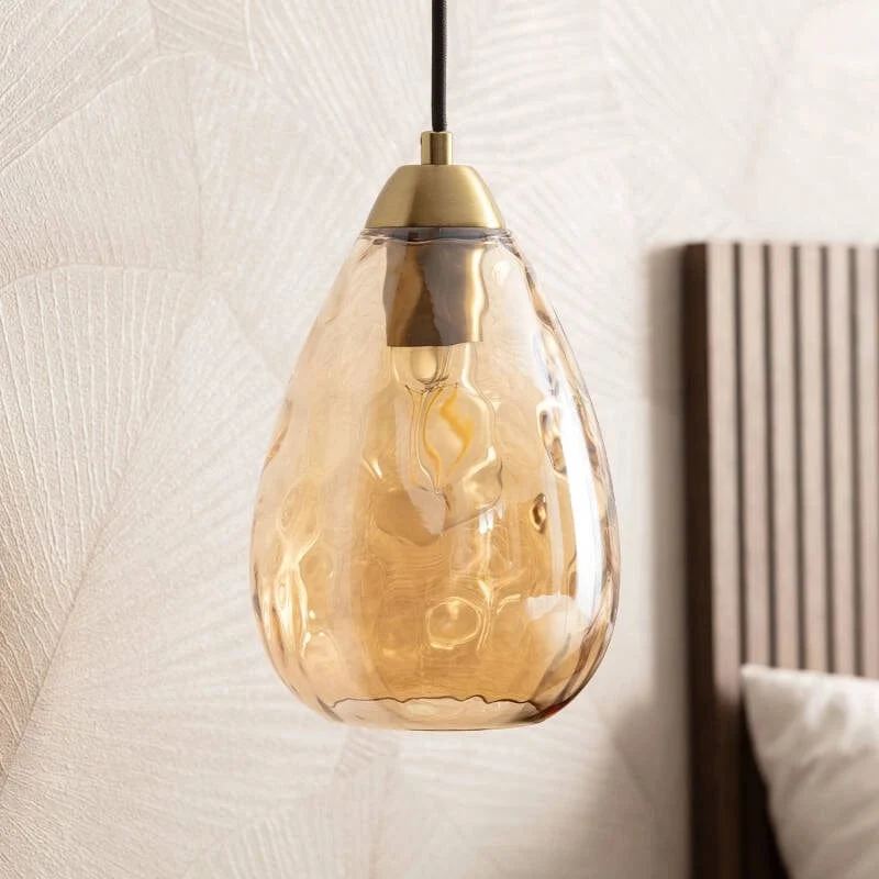 Suspension verre Chambre Ambre