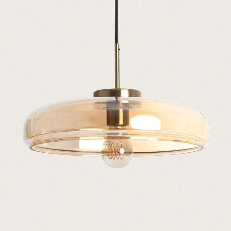 Suspension verre fumée ambre