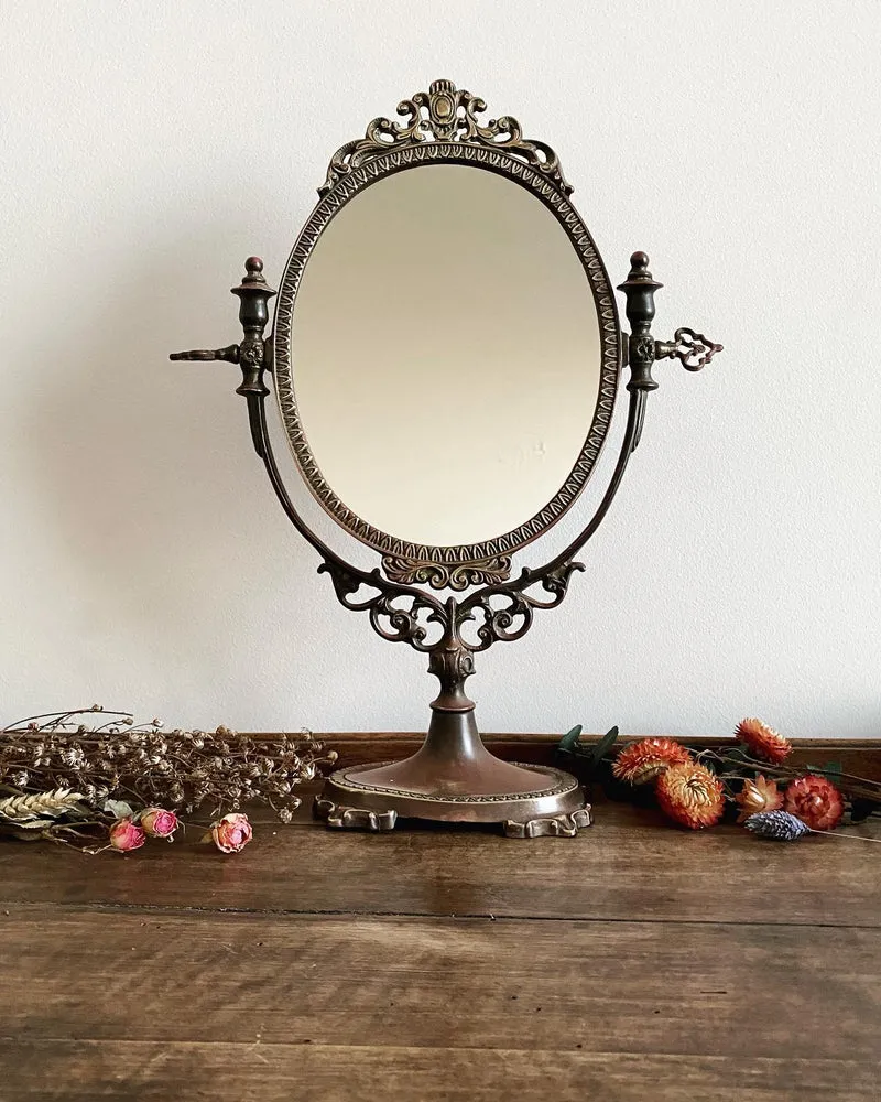 Miroir psyché vintage en laiton