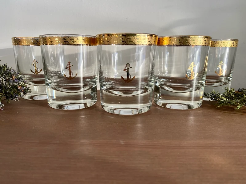 Verres à whisky verres et or