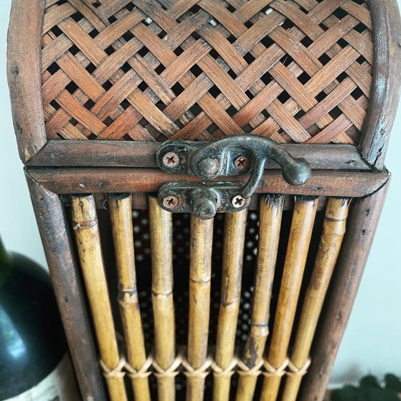 Boîte en bambou vintage originale