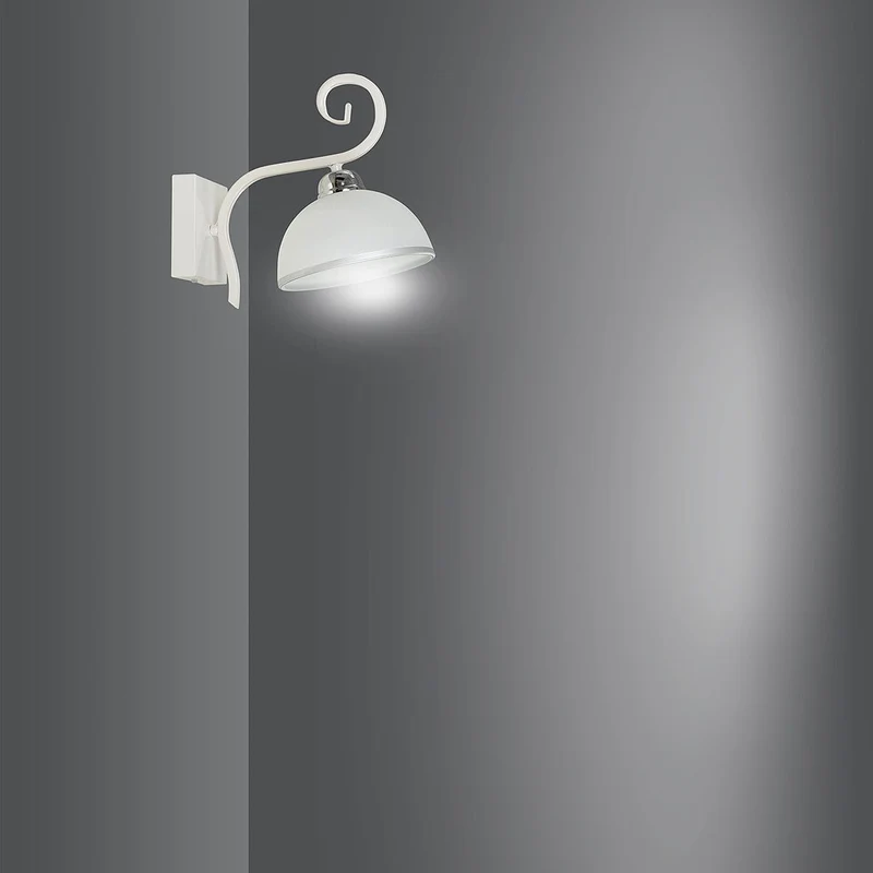 Ancienne Applique Murale Blanche Forme Cloche