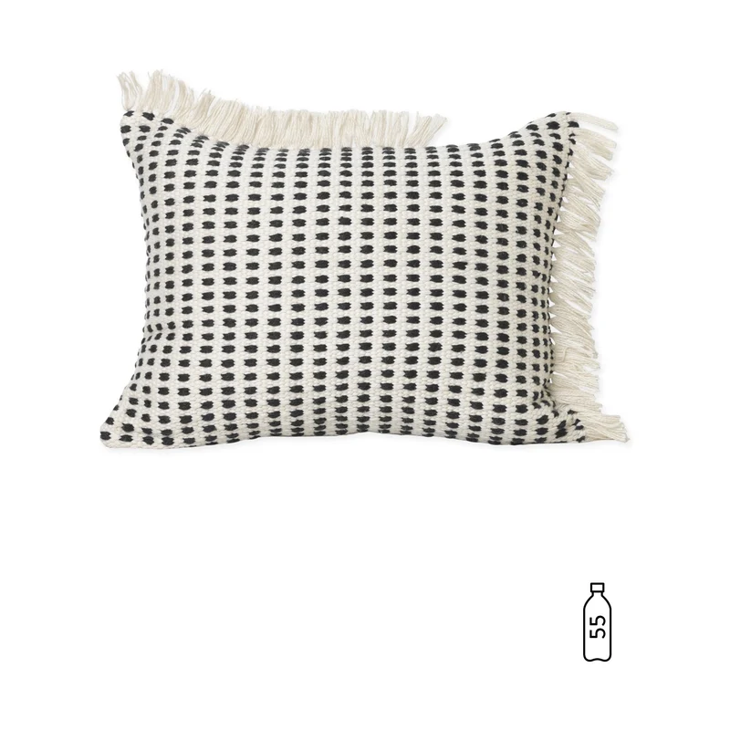 Ferm Living Way Cushion Rect. - Off - White/Blue