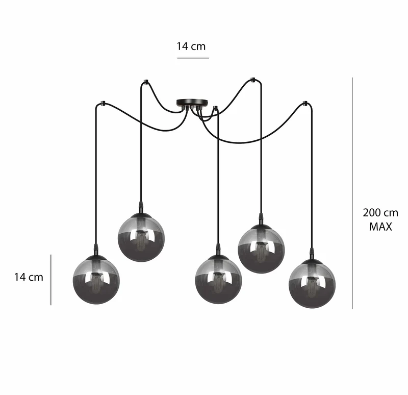 Suspension Boule Verre Noir