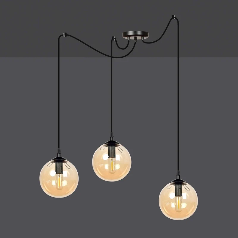 Suspension 3 Globes En Verre