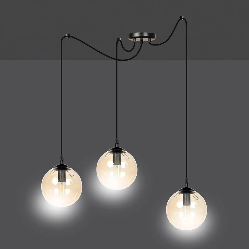 Suspension 3 Globes En Verre