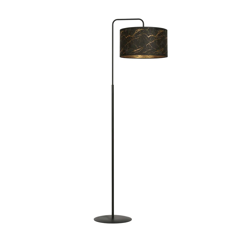 Lampadaire sur pied avec Abat Jour Marbre Noir Or