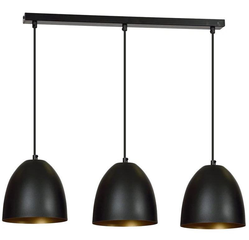 Suspension 3 Abat Jour Noir