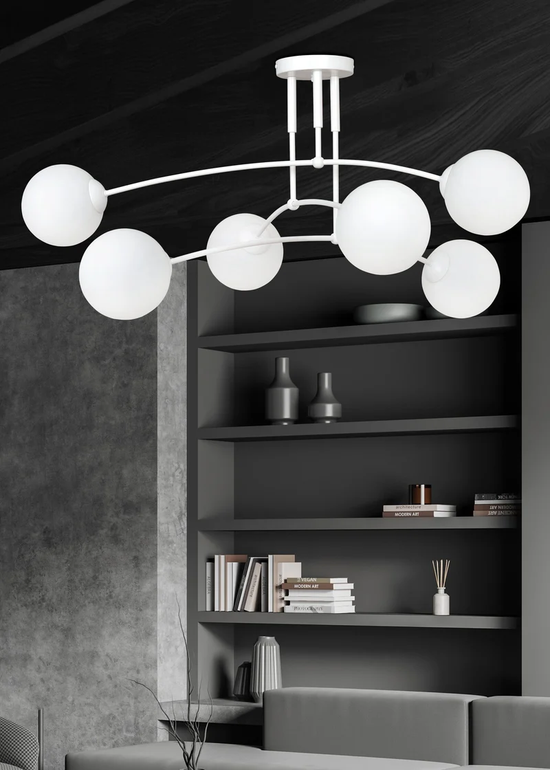 Globe Plafonnier En Verre Blanc
