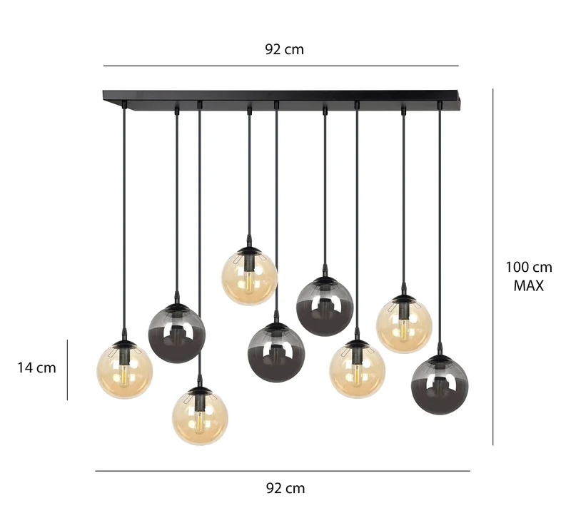 Suspension Verre Et Metal