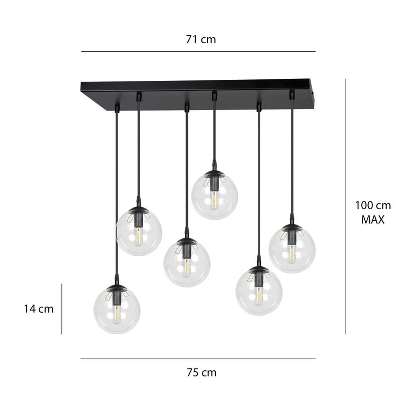 Luminaire Suspension 6 Ampoules