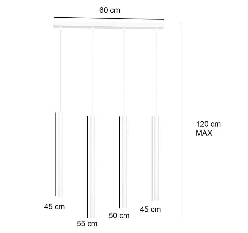 Plafonnier 4 Tubes