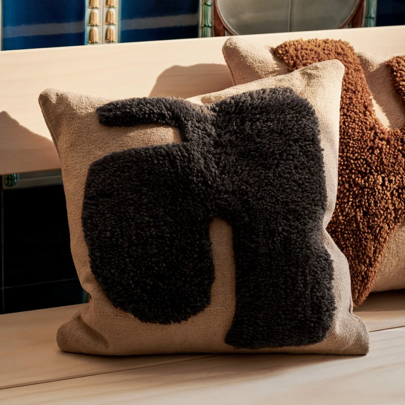 Ferm Living Lay Cushion - Sand/Dark Brown