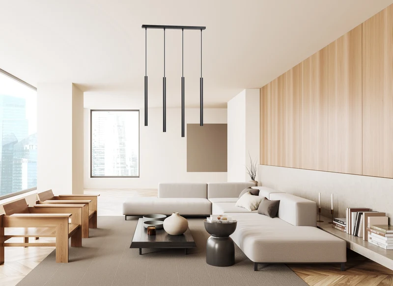 Luminaire Tube Noir