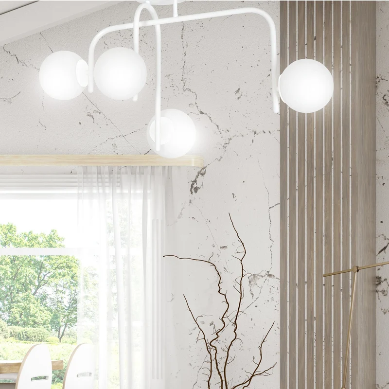 Globe Plafonnier Verre Blanc