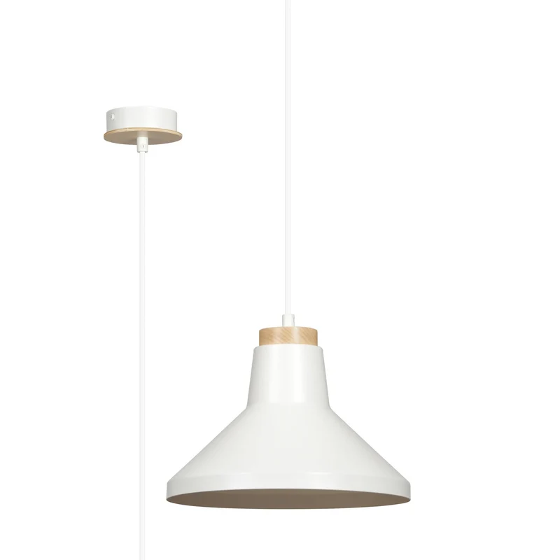 Suspension Blanche et Bois Scandinave