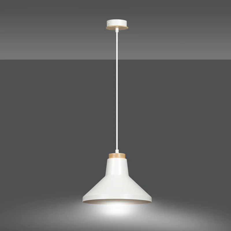 Suspension Blanche et Bois Scandinave
