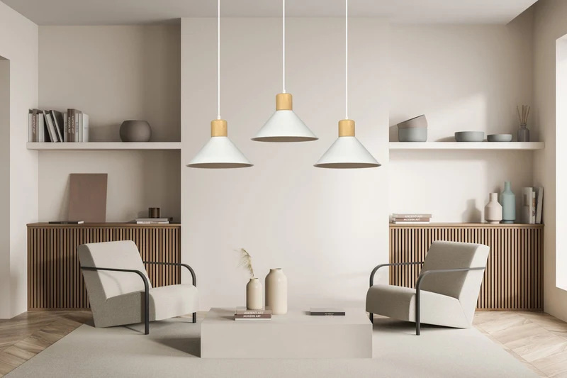Luminaire Blanc Bois